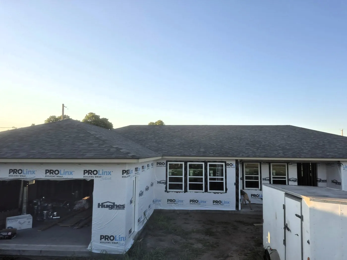 New roof installed on a home under construction in Ponca City